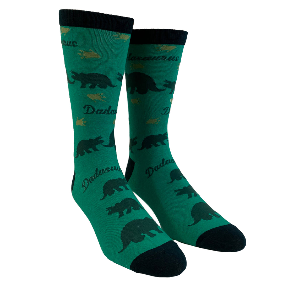 Mens Dadasaurus Socks Funny Fathers Day Dad Dinosaur T-Rex Graphic Novelty Footwear Image 2