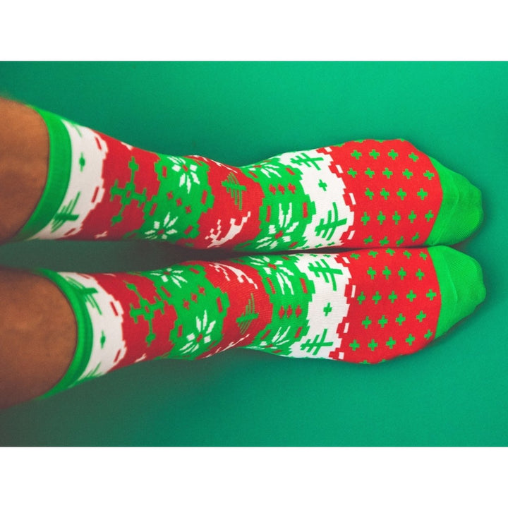 Mens Ugly Christmas Sweater Socks Funny Festive Holiday Xmas Party Novelty Footwear Image 4