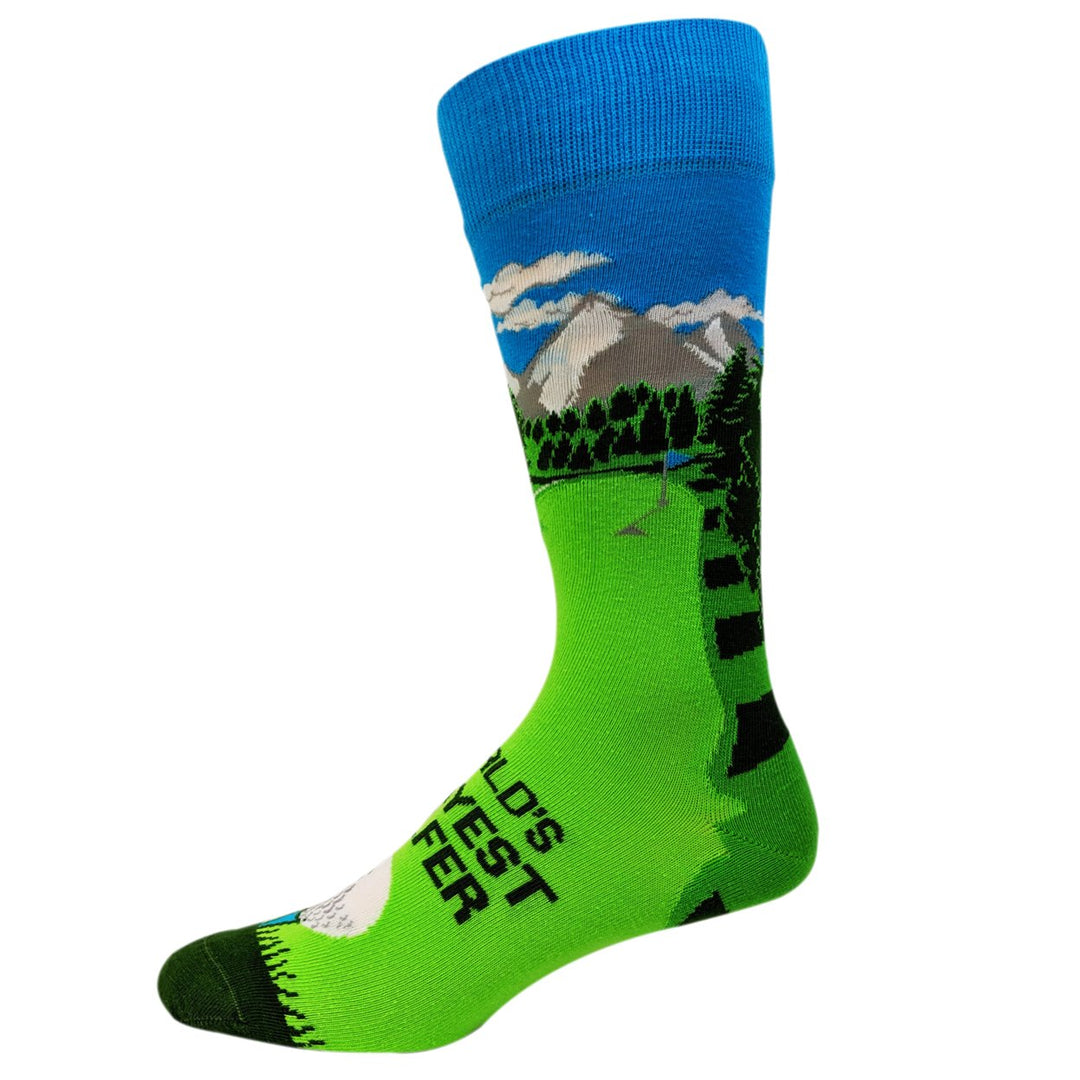 Mens Worlds Okayest Golfer Socks Funny Fathers Day Sports Footwear Image 4