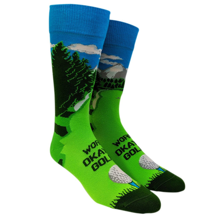 Mens Worlds Okayest Golfer Socks Funny Fathers Day Sports Footwear Image 6