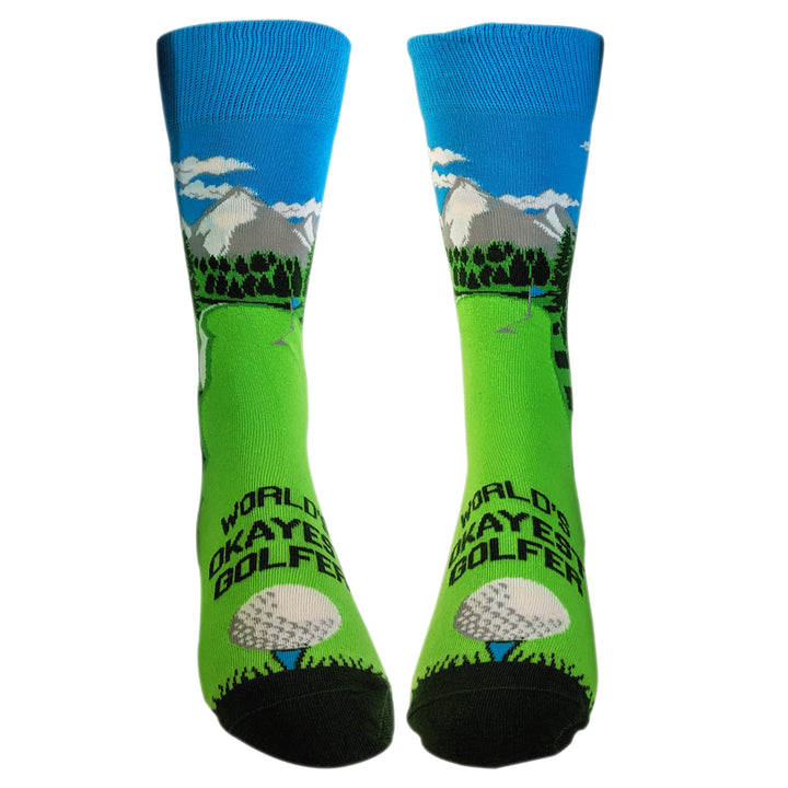 Mens Worlds Okayest Golfer Socks Funny Fathers Day Sports Footwear Image 8