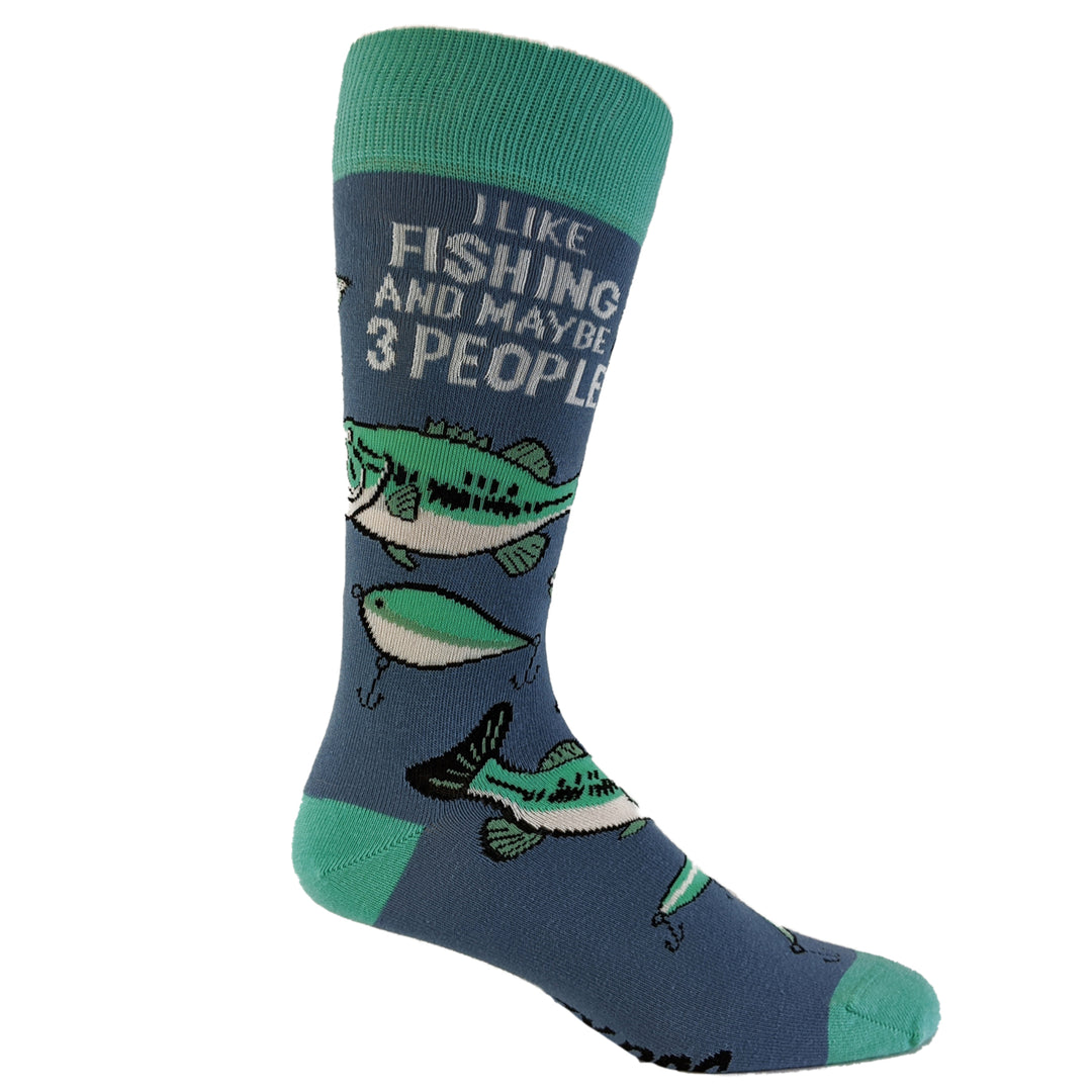 Mens I Like Fishing And Maybe 3 People Socks Funny Hunting Fathers Day Dad Footwear Image 6