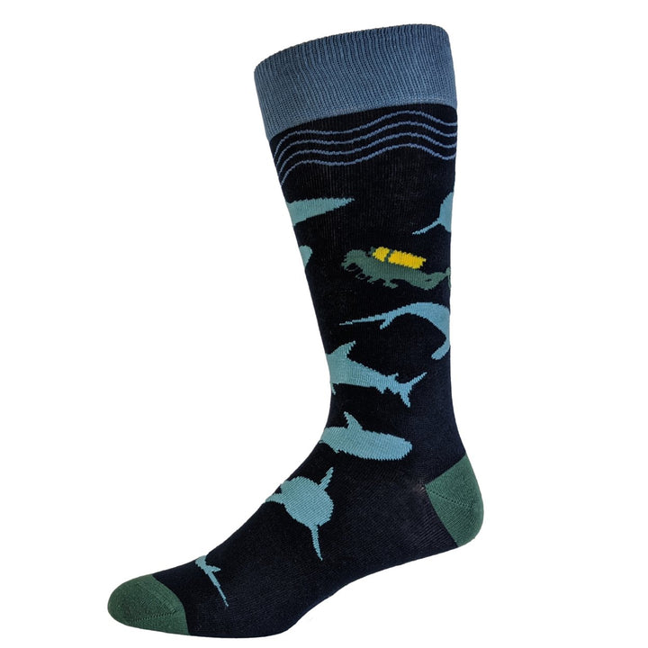 Mens Scuba Shark Socks Funny Shark Week Scuba Dive Ocean Vacation Novelty Footwear Image 4