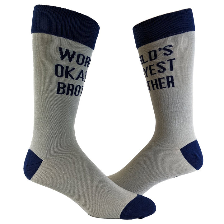 Mens Worlds Okayest Brother Socks Funny Cool Family Bro Graphic Novelty Footwear Image 1