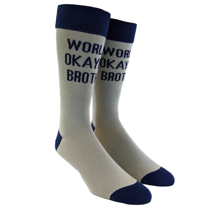 Mens Worlds Okayest Brother Socks Funny Cool Family Bro Graphic Novelty Footwear Image 2