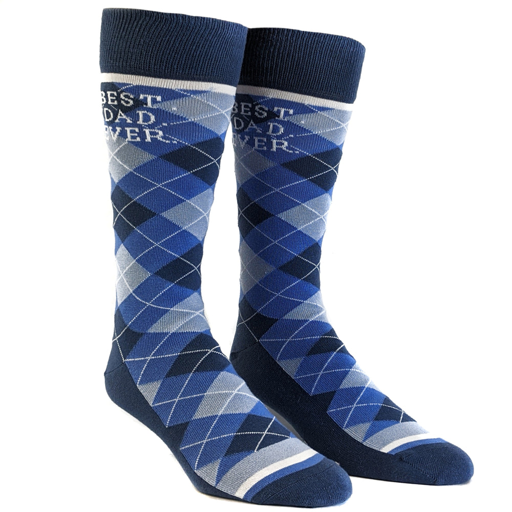 Mens Best Dad Ever Socks Funny Fanthers Day Comfy Argyle Footwear Image 2