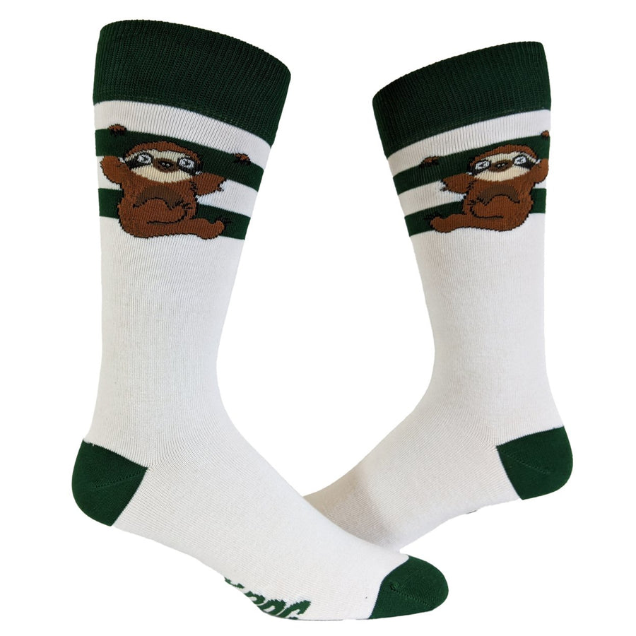 Mens Sloth Socks Funny Lazy Cuddly Animal Slow Zoo Vintage Novelty Footwear Image 1