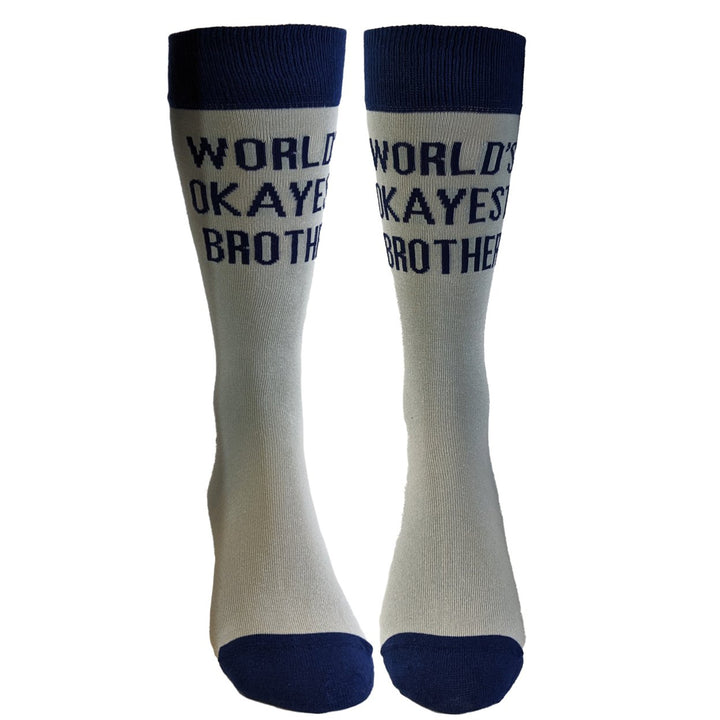 Mens Worlds Okayest Brother Socks Funny Cool Family Bro Graphic Novelty Footwear Image 4