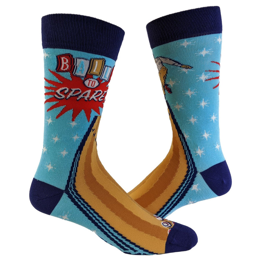 Mens Balls To Spare Socks Funny Bowling Humor Sports Novelty Graphic Footwear Image 1