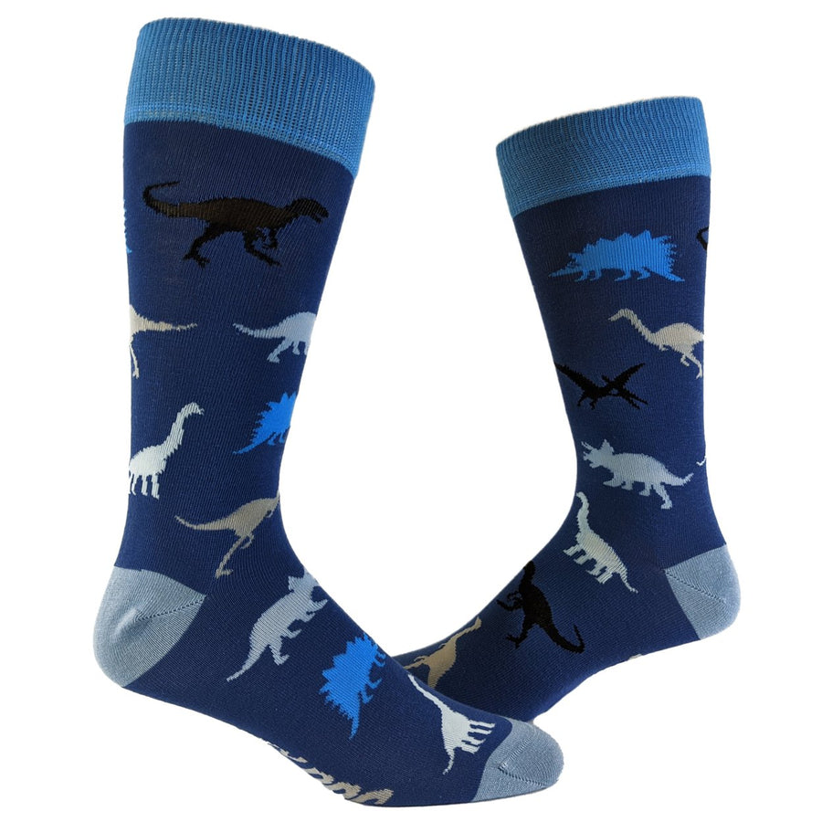 Mens Dinosaur Socks Funny Jurassic Prehistoric T-Rex Dino Lover Novelty Footwear Image 1