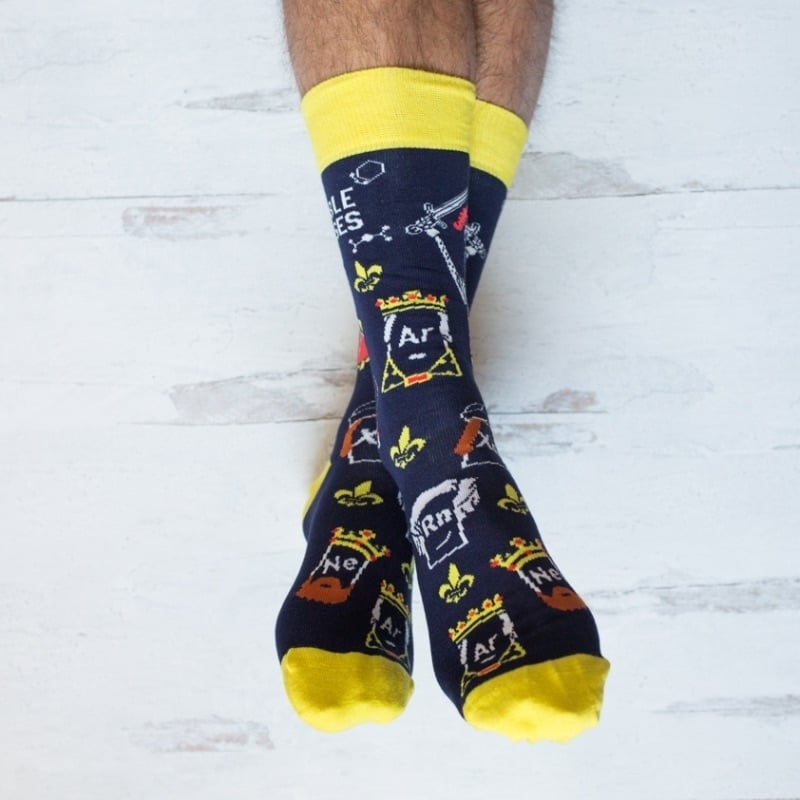 Mens Noble Gases Socks Funny Science Chemistry Footwear Image 8