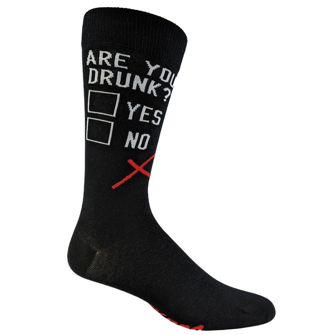 Mens Are You Drunk Socks Funny Beer Drinking Party Checklist Graphic Novelty Footwear Image 6