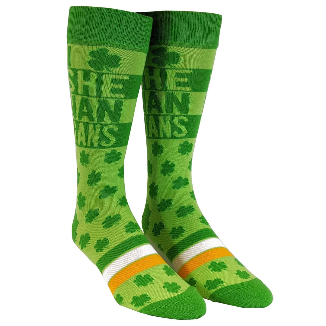 I Clover Shenanigans Socks Funny Saint St Patricks Day Irish Novelty Sarcastic (Green) - Mens (7-12) Image 2