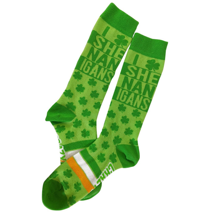 I Clover Shenanigans Socks Funny Saint St Patricks Day Irish Novelty Sarcastic (Green) - Mens (7-12) Image 4