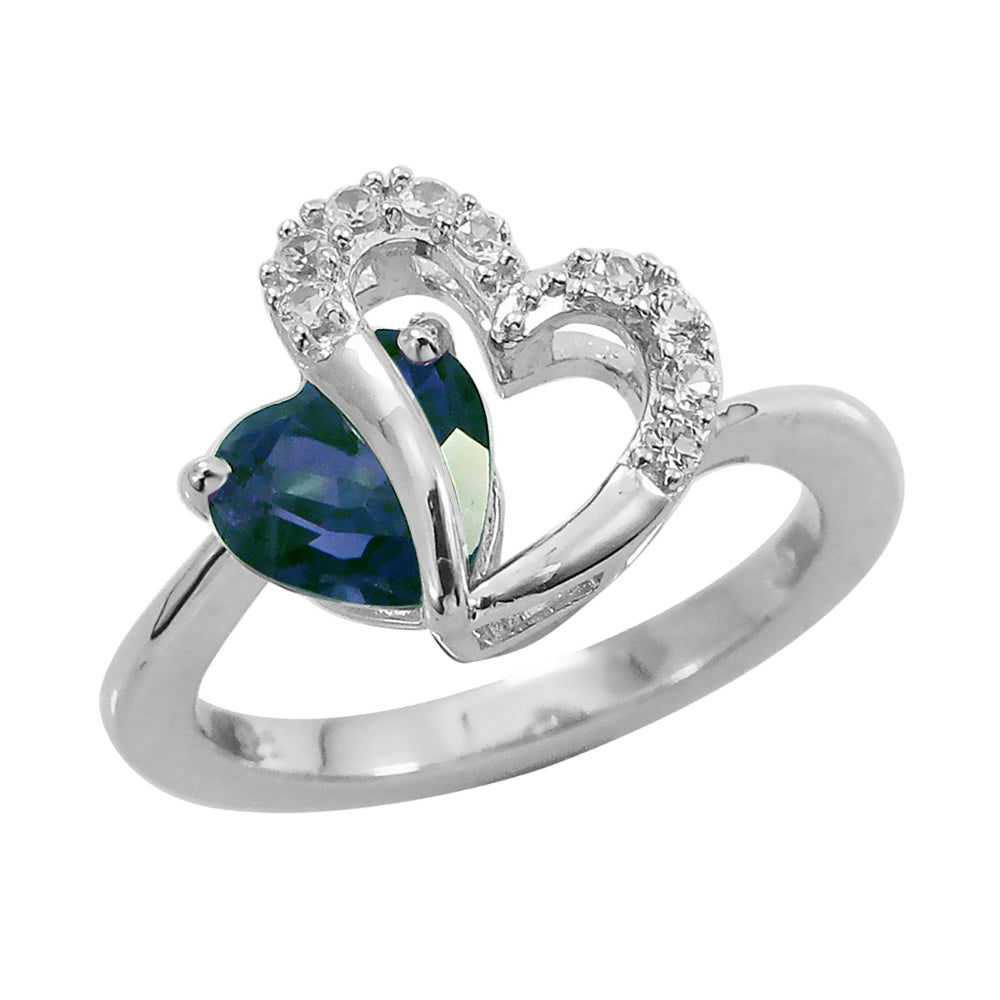 3.40 Carat (ctw) Blue and White Lab-Created Sapphire Ring and Pendant Set in Sterling Silver Image 2