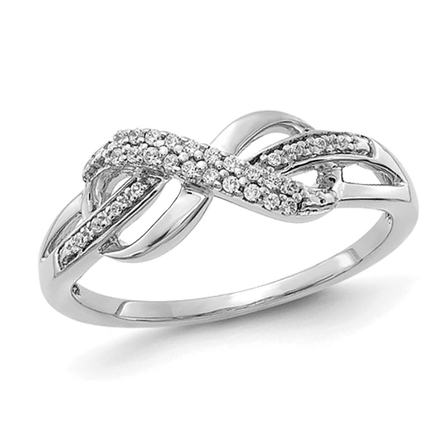 1/10 Carat (ctw) Diamond Infinity Ring in 14K White Gold Image 1