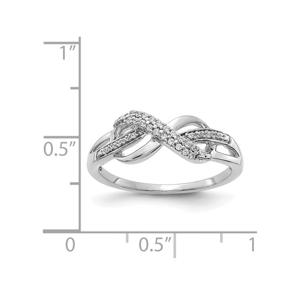 1/10 Carat (ctw) Diamond Infinity Ring in 14K White Gold Image 2