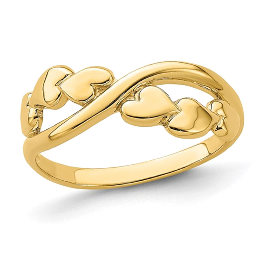 14K Yellow Gold Heart X-Design Promise Ring (SIZE 7) Image 1