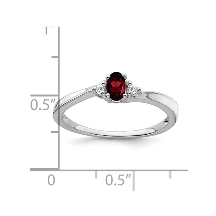 1/3 Carat (ctw) Garnet Ring in 14K White Gold Image 3