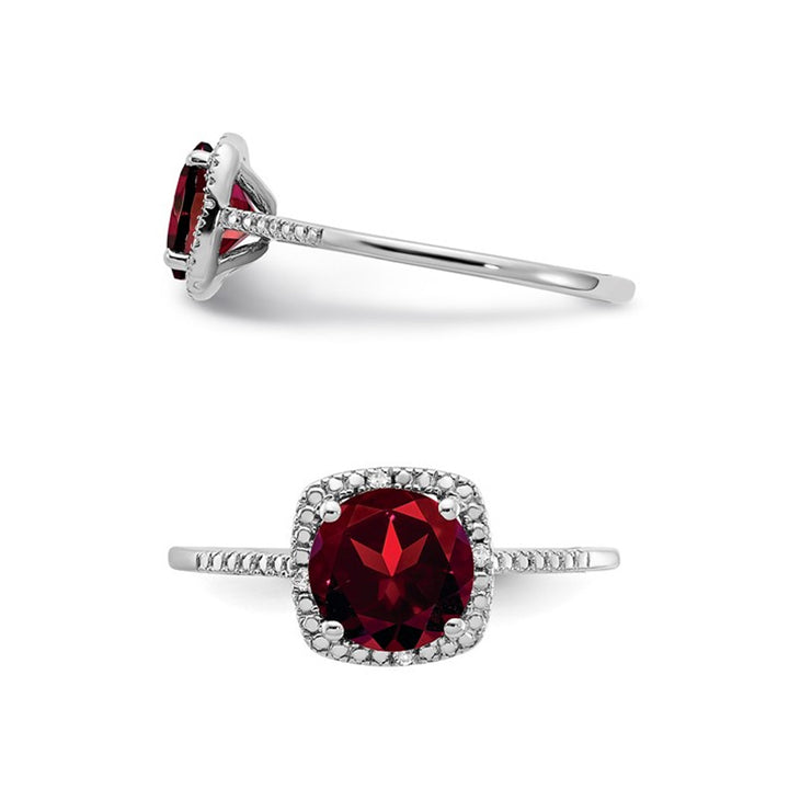 1.60 Carat (ctw) Garnet Solitaire Ring in Sterling Silver Image 3