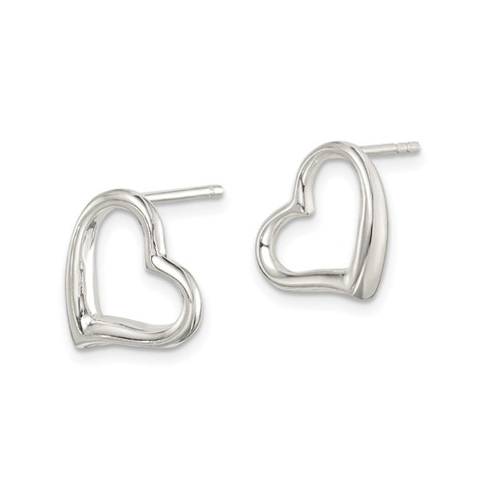 Sterling Silver Polished Open Heart Post Earrings Image 4