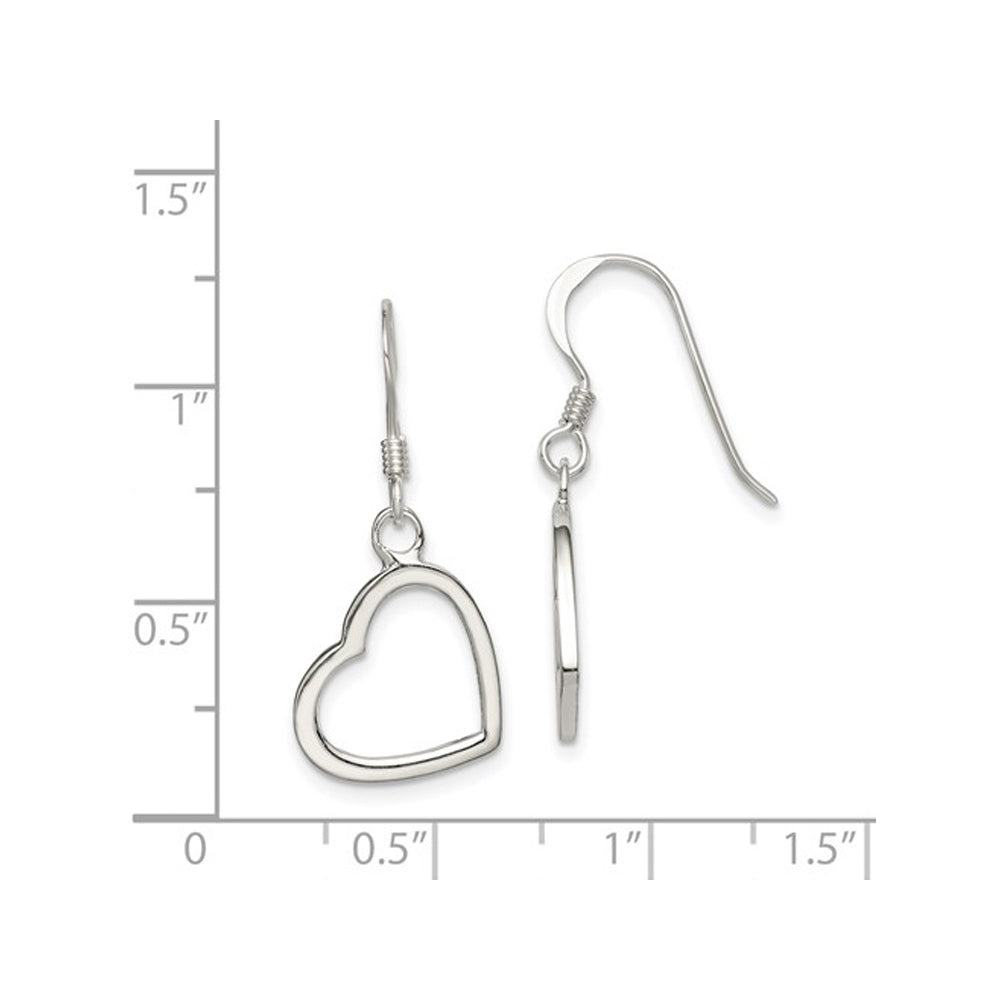 Sterling Silver Heart Dangle Post Earrings Image 4