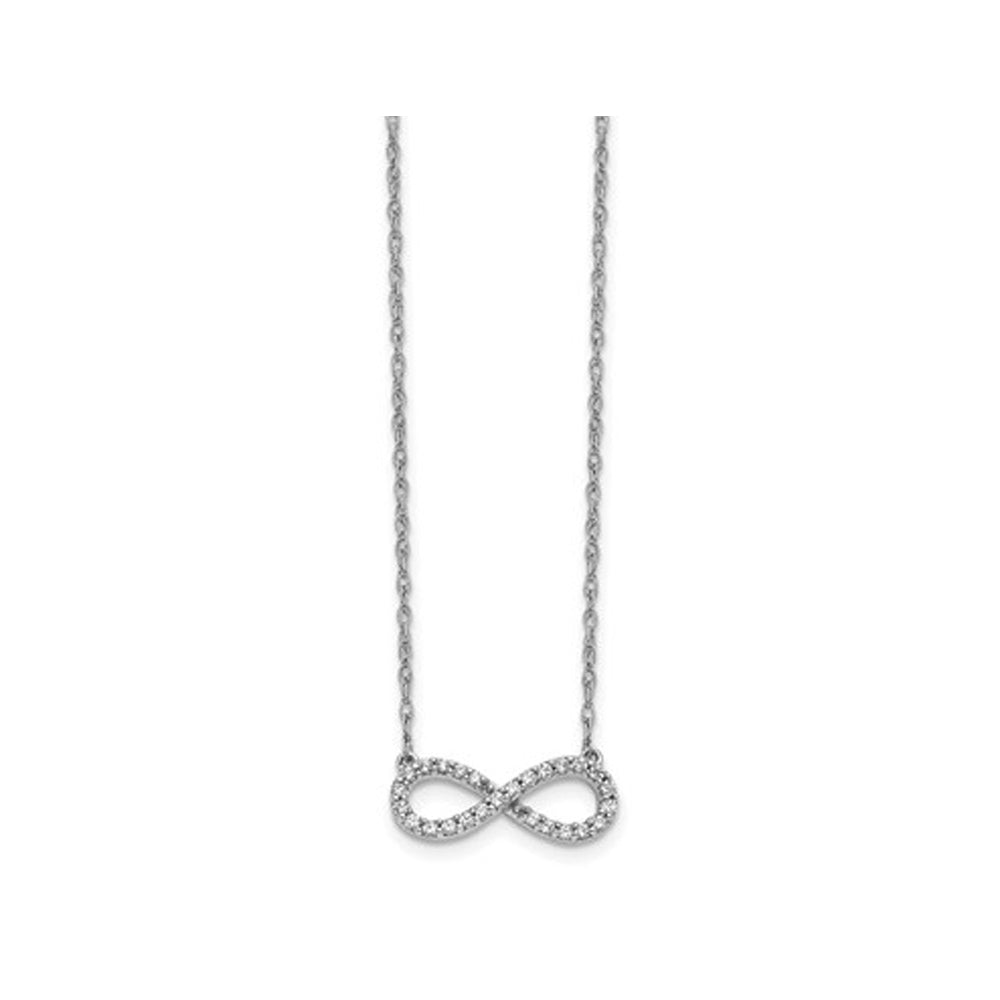 1/7 Carat (ctw) Diamond Infinity Necklace in 14K White Gold with Chain Image 3