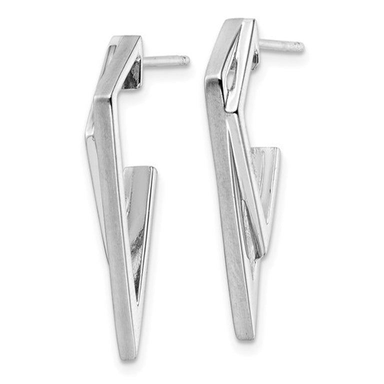 Sterling Silver Geometric Dangle Post Earrings Image 2