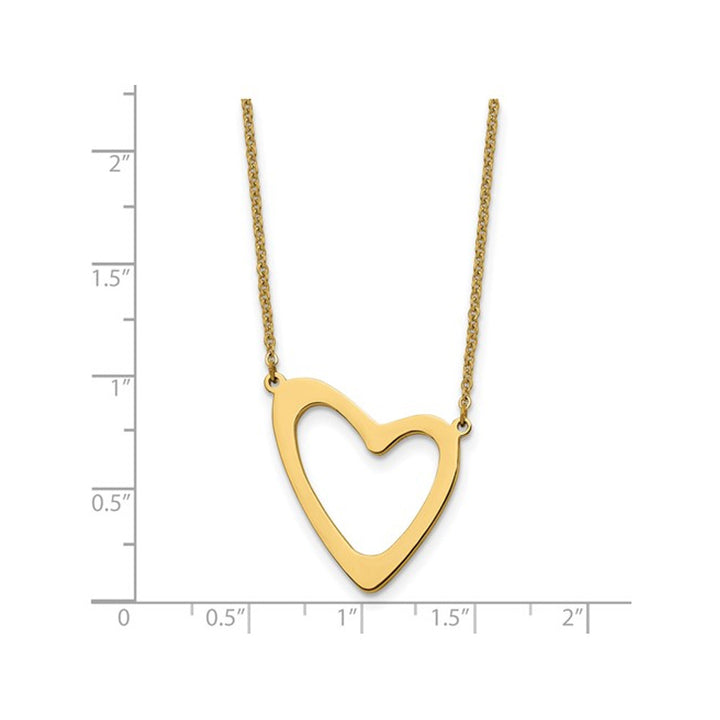 Stainless Steel Polished Yellow Plated Heart Pendant Necklace with 17 inch Extendable Necklace Image 3