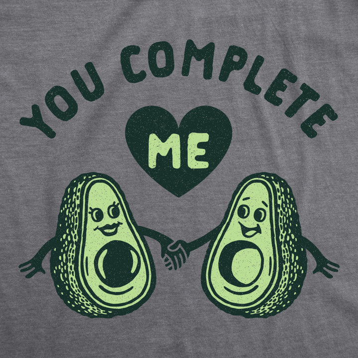 Mens You Complete Me Avocado T Shirt Funny Valentines Day Couple Graphic Tee Image 2