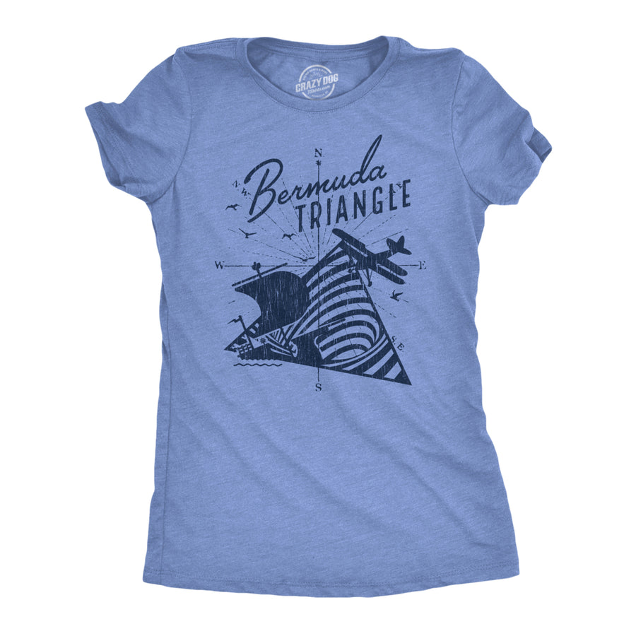 Womens Bermuda Triangle T Shirt Funny Vintage Retro Graphic Novelty Tee For Men Image 1