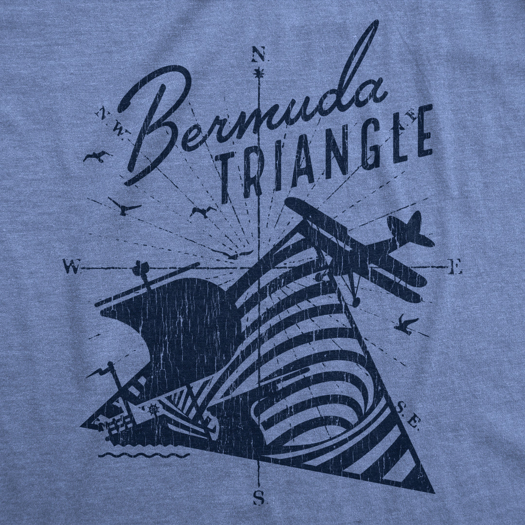 Mens Bermuda Triangle T Shirt Funny Vintage Retro Graphic Novelty Tee For Men Image 2