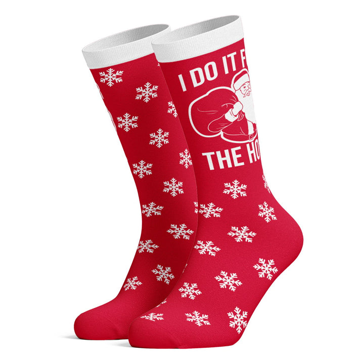 Mens I Do It For The Hos Socks Funny Christmas Santa Claus Innuendo Graphic Novelty Footwear Image 2