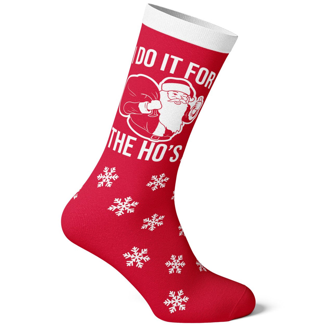 Mens I Do It For The Hos Socks Funny Christmas Santa Claus Innuendo Graphic Novelty Footwear Image 4