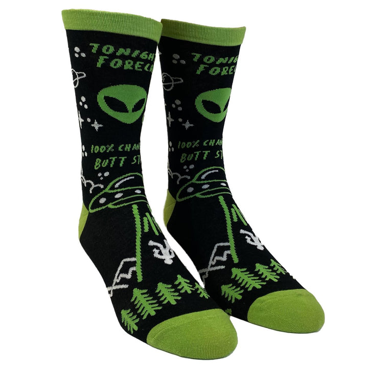 Mens 100% Chance Of Butt Stuff Socks Funny Alien Invasion Novelty Innuendo Footwear Image 2