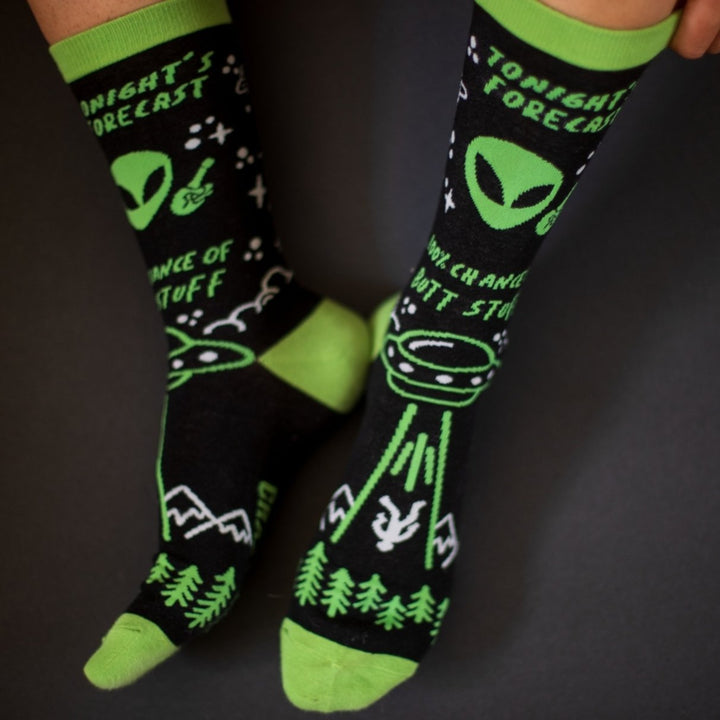 Mens 100% Chance Of Butt Stuff Socks Funny Alien Invasion Novelty Innuendo Footwear Image 8