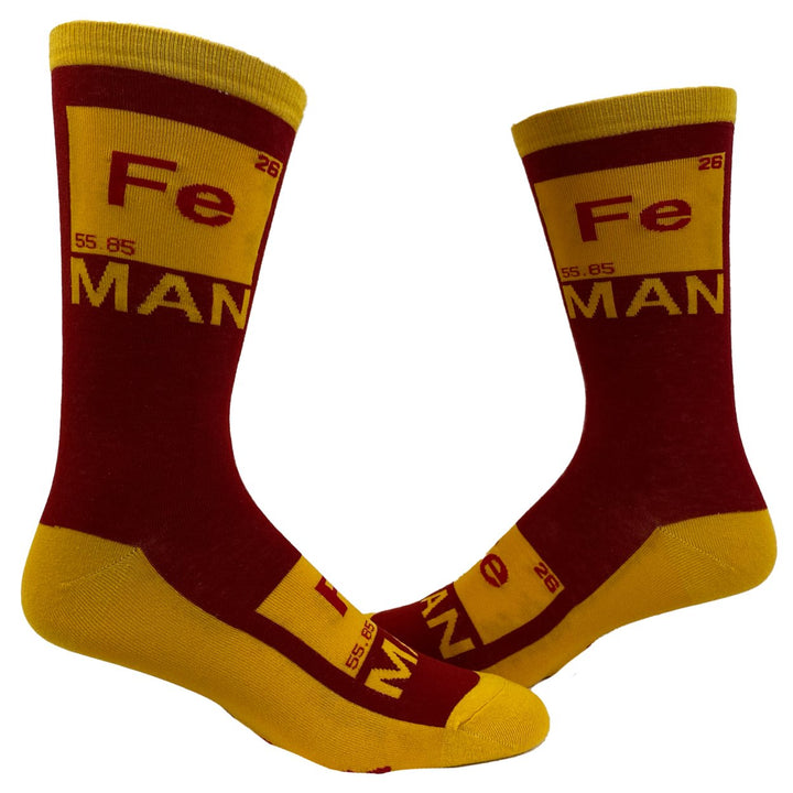 Mens Iron Science Socks Funny Comic Hero Movie Science Chemistry Graphic Novelty Footwear Image 1