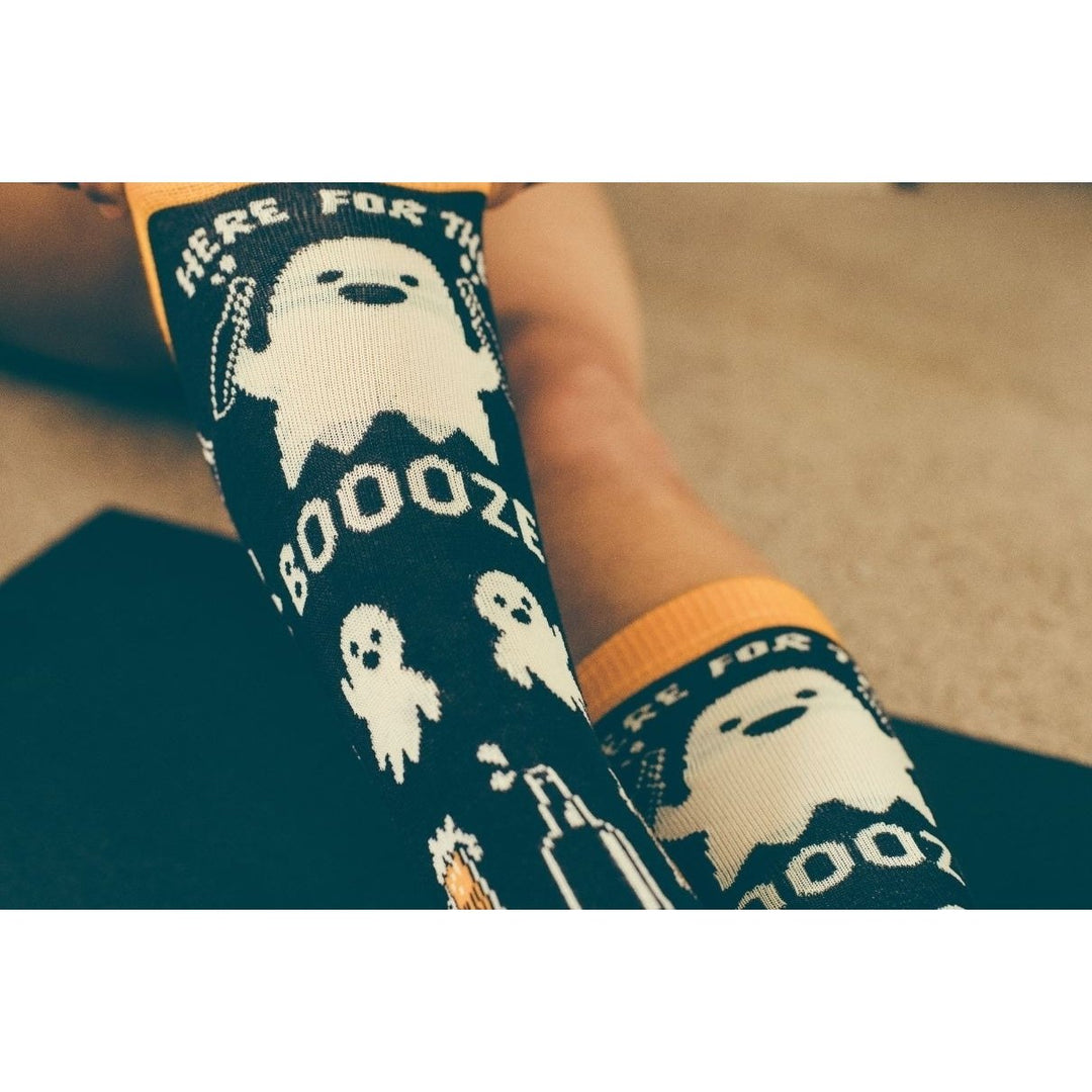 Mens Here For The Booze Socks Funny Ghost Halloween Party Graphic Novelty Footwear Image 8