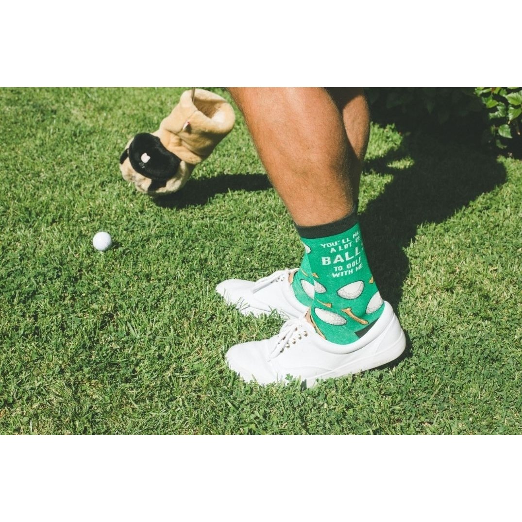 Mens Youll Need A Lot Of Balls To Golf With Me Socks Funny Fathers Day Golfing Footwear Image 7