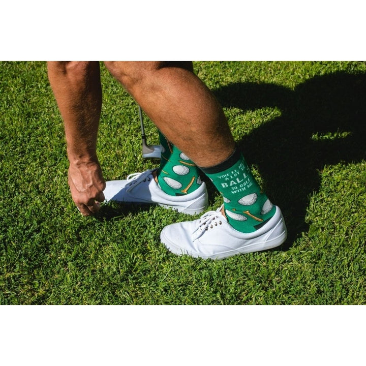 Mens Youll Need A Lot Of Balls To Golf With Me Socks Funny Fathers Day Golfing Footwear Image 8