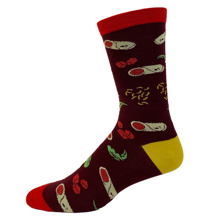 Mens Roll Me Another Burrito Socks Funny Mexican Food Guac Sarcastic Novelty Footwear Image 4