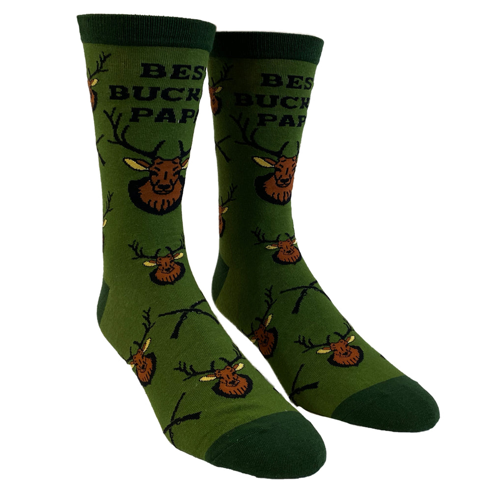 Mens Best Buckin Papa Socks Funny Fathers Day Deer Hunting Graphic Novelty Footwear Image 2