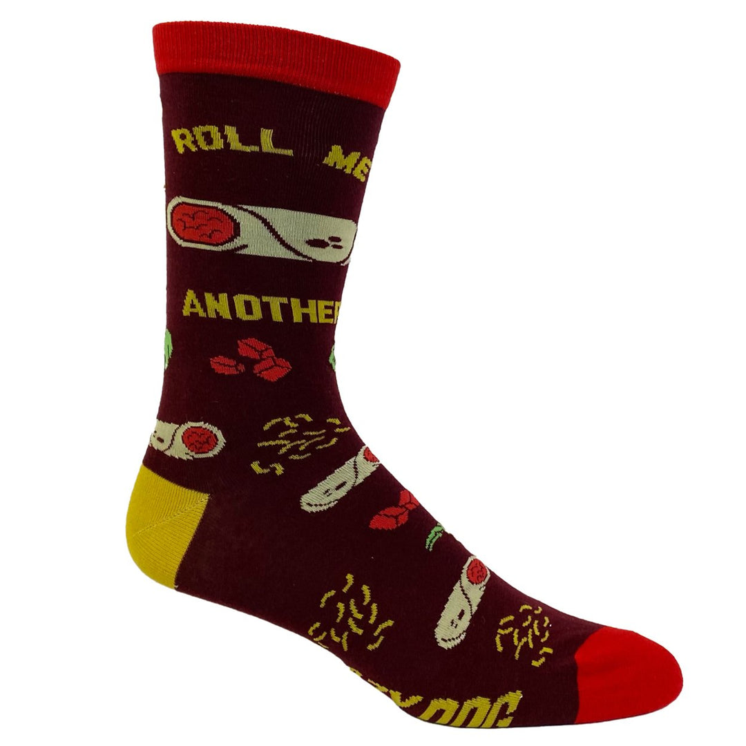 Mens Roll Me Another Burrito Socks Funny Mexican Food Guac Sarcastic Novelty Footwear Image 6