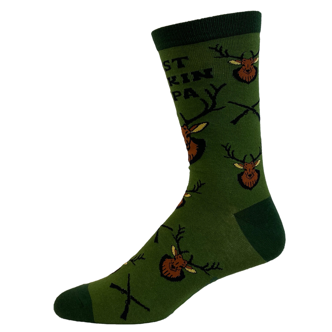 Mens Best Buckin Papa Socks Funny Fathers Day Deer Hunting Graphic Novelty Footwear Image 6