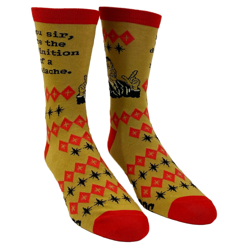 Mens You Sir Are The Definition Of A Headache Socks Funny Retro Sarcastic Footwear Image 2