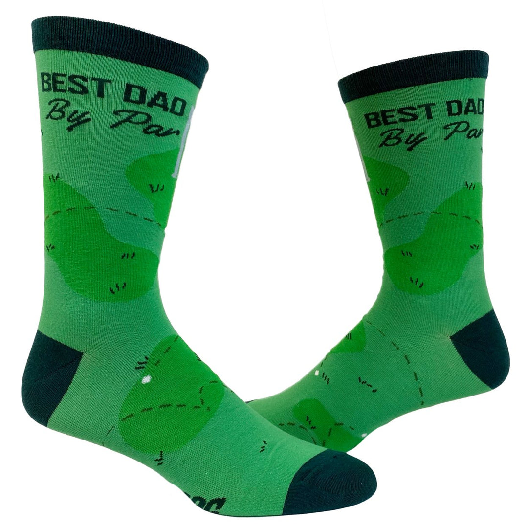 Mens Best Dad By Par Socks Funny Fathers Day Golf Novelty Graphic Footwear Image 1