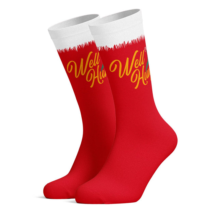 Mens Well Hung Socks Funny Sarcastic Christmas Stocking Innuendo Graphic Novelty Footwear Image 2