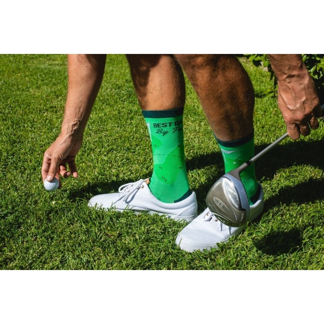 Mens Best Dad By Par Socks Funny Fathers Day Golf Novelty Graphic Footwear Image 7