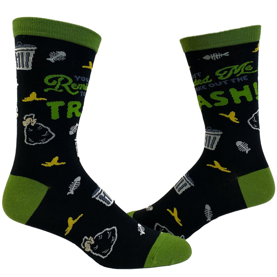 Mens You Just Reminded Me To Take Out The Trash Socks Funny Sarcastic Garbage Graphic Footwear Image 1