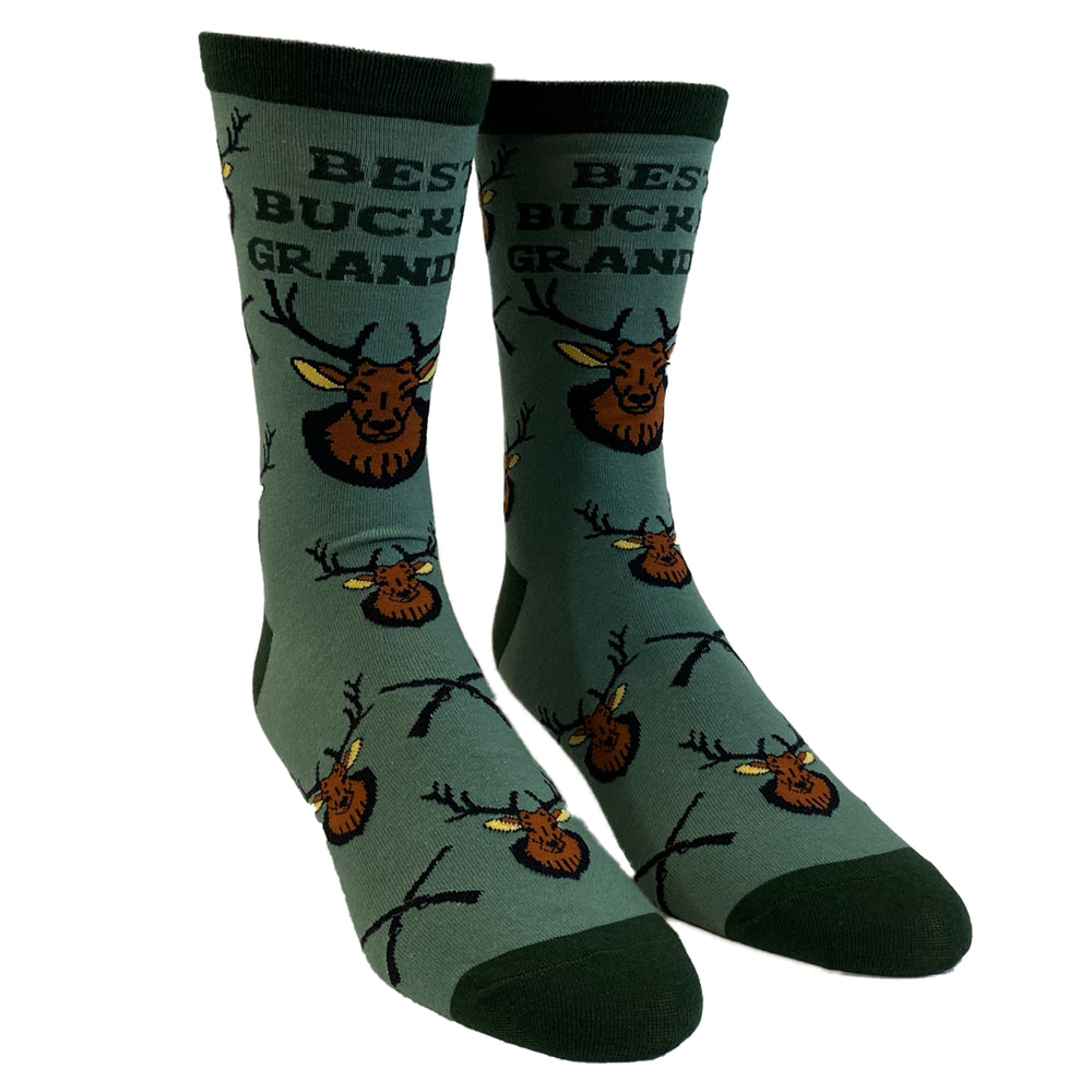 Mens Best Buckin Grandpa Socks Funny Fathers Day Deer Hunting Graphic Novelty Footwear Image 2